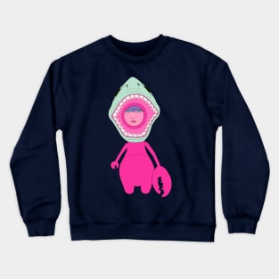 Sharkgirl in pink Crewneck Sweatshirt